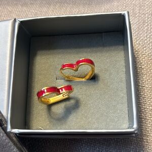 Nib Dean Davidson Enamel Heart Huggies *final price*